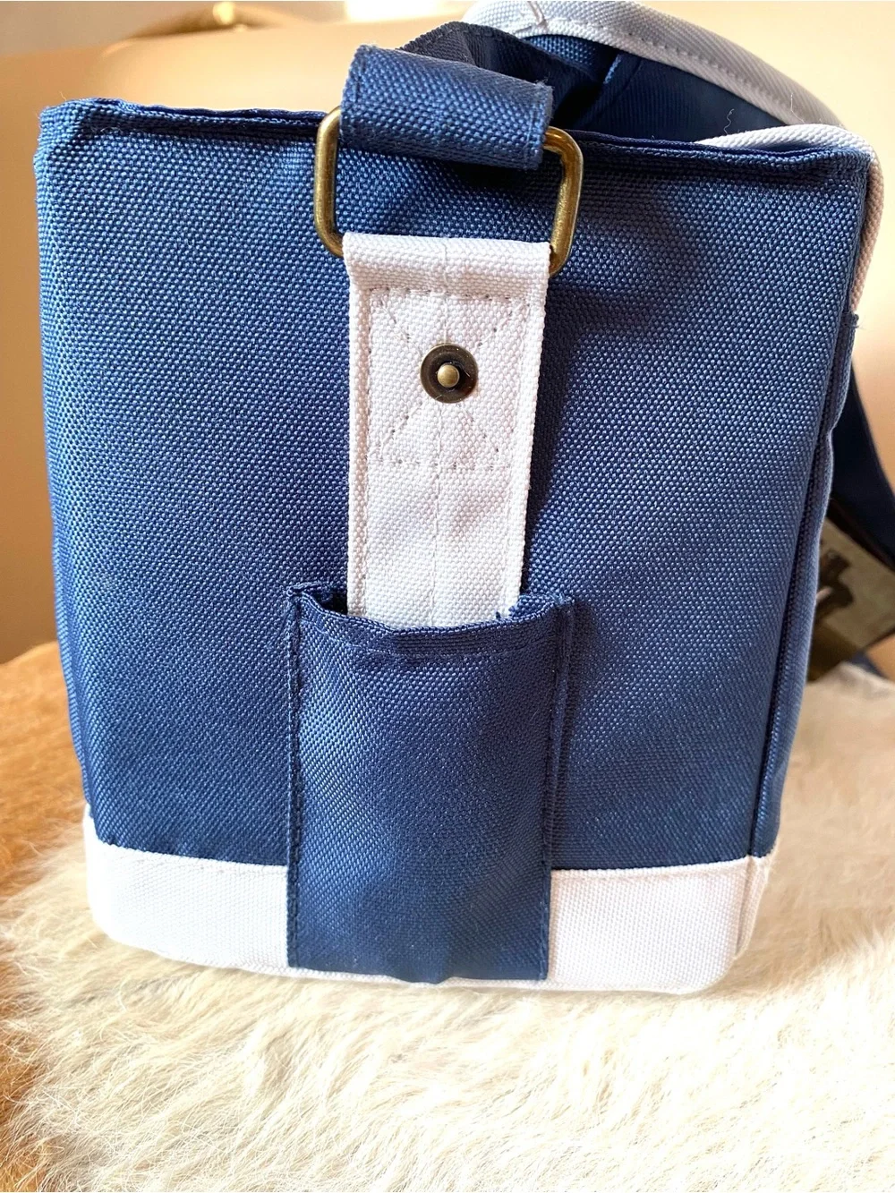 Picnic Time Legacy Beer Cooler Navy Blue Crossbody Bag NWT